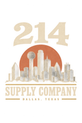 Vintage Dallas skyline artwork for the 214 Supply Company tee